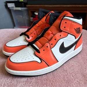 Size 11 Air Jordan 1 Mid SE Turf Orange Patent Orange DD6834-802 DS